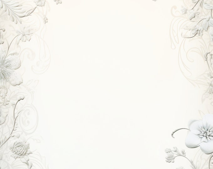 Five Beautiful Lacy Floral Unlined Journaling/Background/Writing Papers to Download and Print at Home, 8.5 x 11