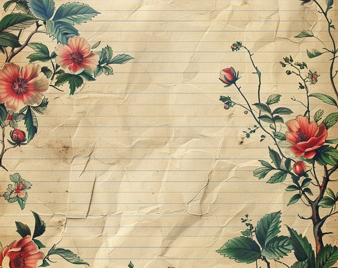 Antique Papers, Five Background/Journaling Papers for Instant Download