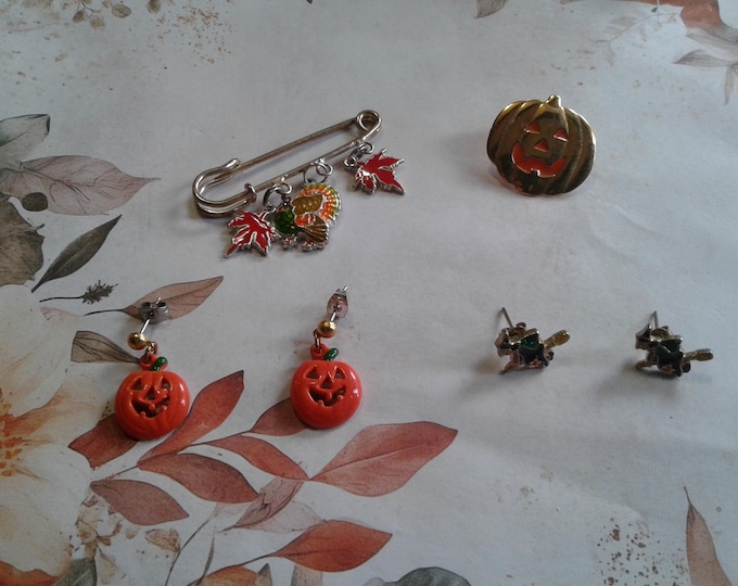Selection of Halloween and Thanksgiving Jewelry, Your Choice