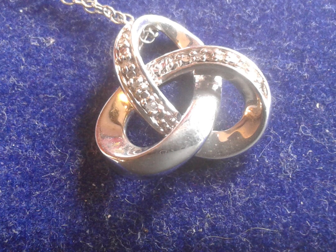 Kay Jewelers Sterling Silver and Diamond Trinity Knot Pendant on