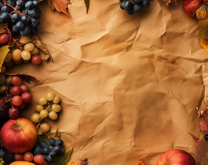 Beautiful Harvest on Kraft Paper Images/Backgrounds/Borders for Instant Download,  5 JPG Images for 8.5 x 11