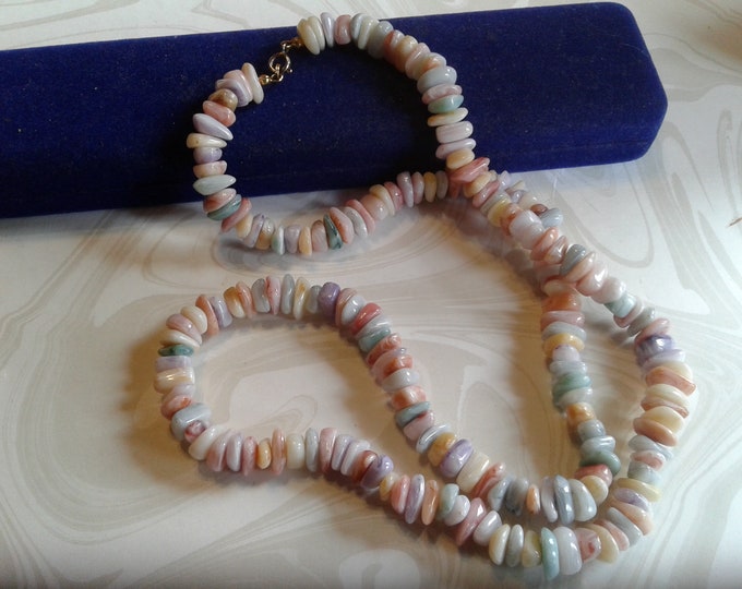 Pastel Rainbox Faux Stone Mid Length Strand
