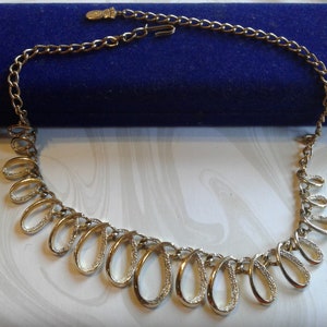 Emmons Goldtone Ribbon Loop Choker with Hook Closure, Signed