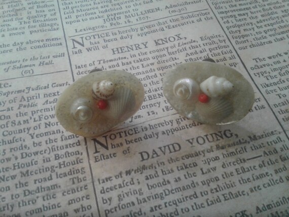 Delicate Beach Themed Shell Screwback Earrings, M… - image 2