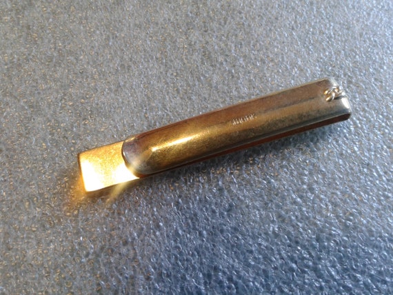 Swank Chain Design Goldtone Streamline Tie Clip View 2