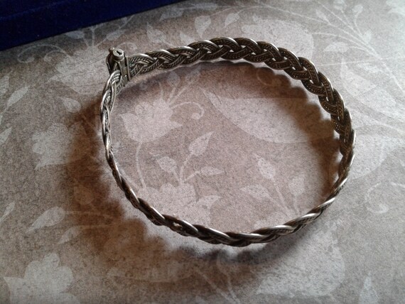 Late Georgian Silver Braided Bracelet with Pin Ca… - image 6