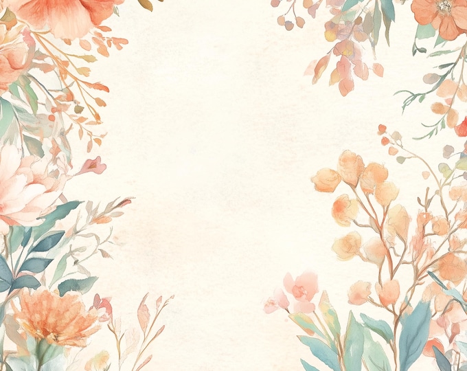 Charming Country Bordered Digital Papers/Backgrounds for Instant Download