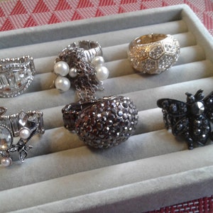 Stretch Fashion Rings, Your Choice, in a Selection of Rhinestone and Faux Pearl Styles