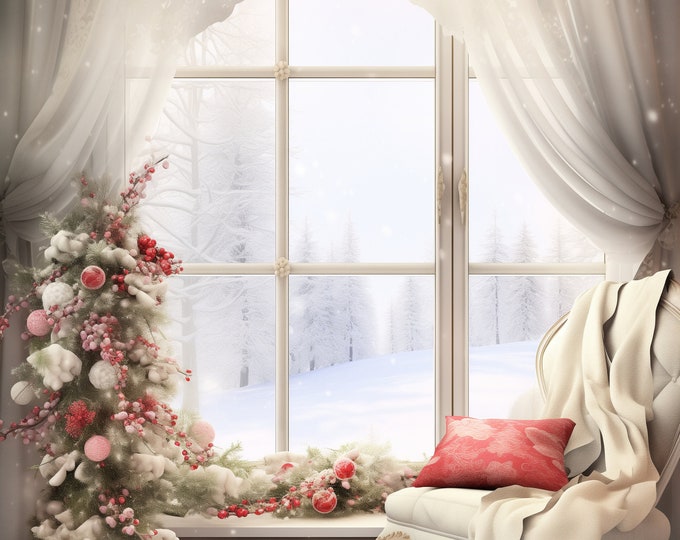 December Morning Christmas Winter Holiday Digital Papers/Backgrounds for Instant Download