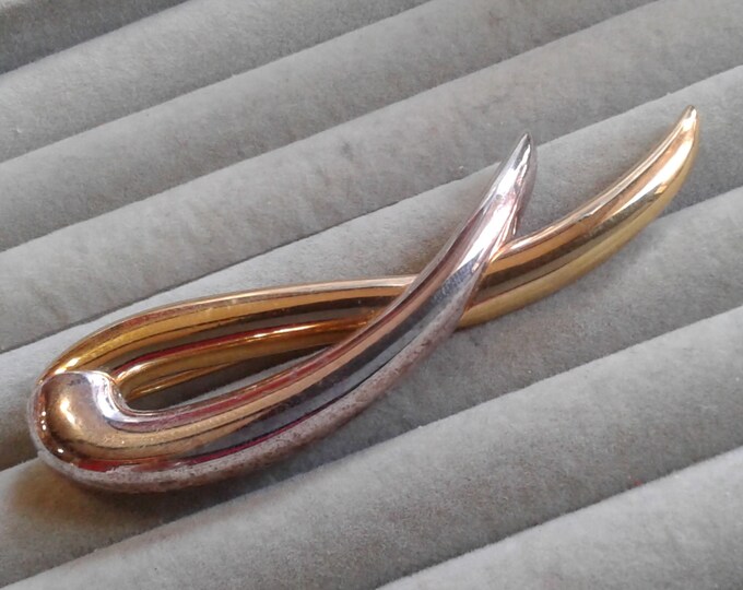 Monet Duotone Ribbon or Swirl Brooch