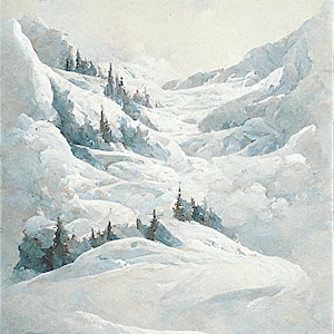 Mountain Winter Snow with Pines Backdrop Papers to Use Digitally or Print Yourself, Intant Download