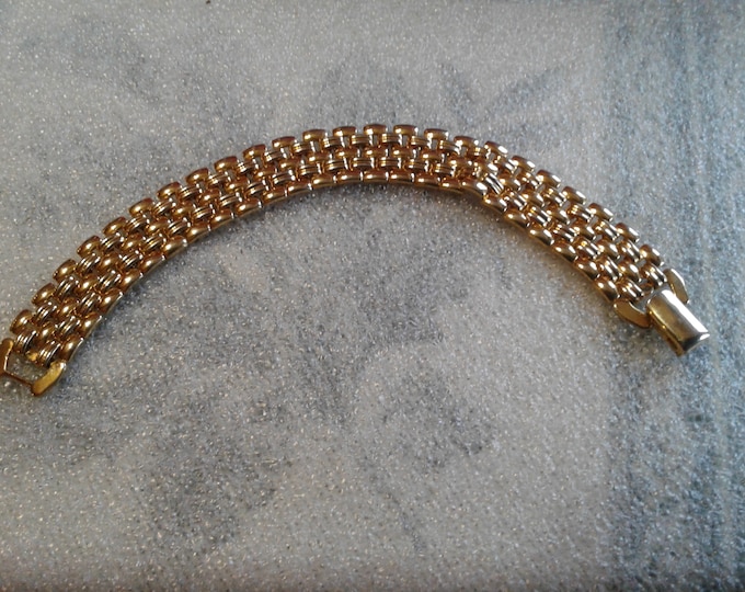 Wide Goldtone Link Bracelet, Three Styles Available