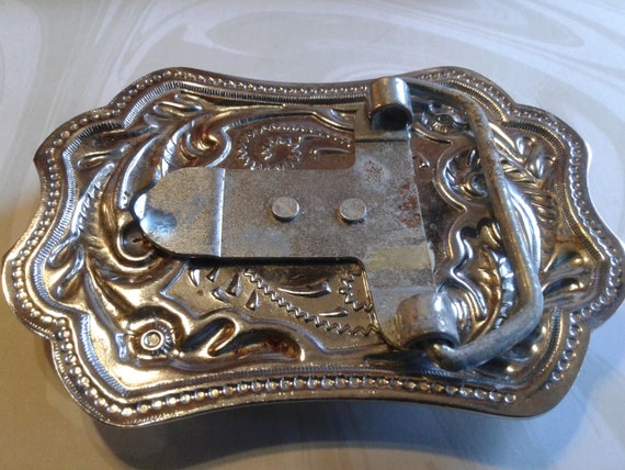 Elaborate Silvertone and Faux Turquoise Foliate Southwestern  display picture 3