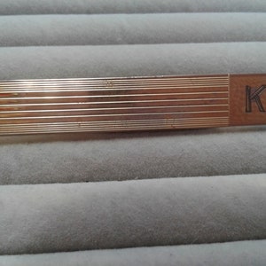 Flex-Let Quality Goldtone Initial &quot;K&quot; Tie Clip