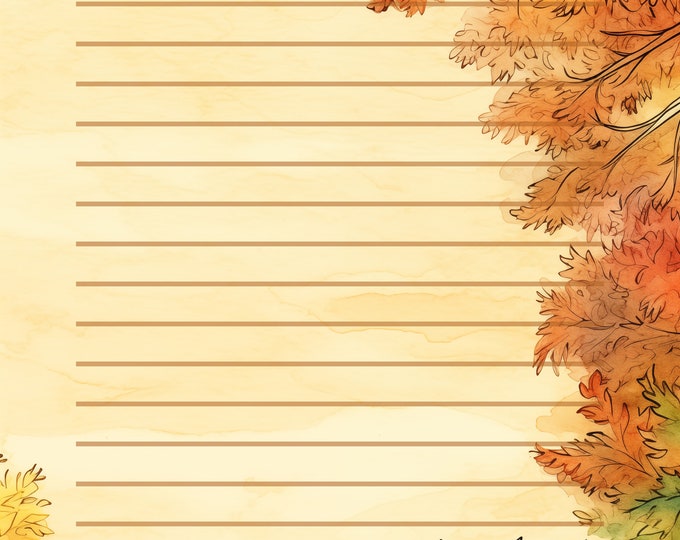 Kitty Corner Stationery Set Instant Download Printable-Lined and Unlined Sheets