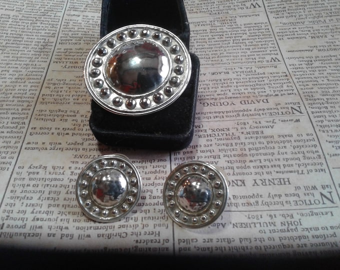 Sutton Hoo Brooch and Earrings, Dated 1998/1999, Earrings are Sterling, Sold Separately or Together