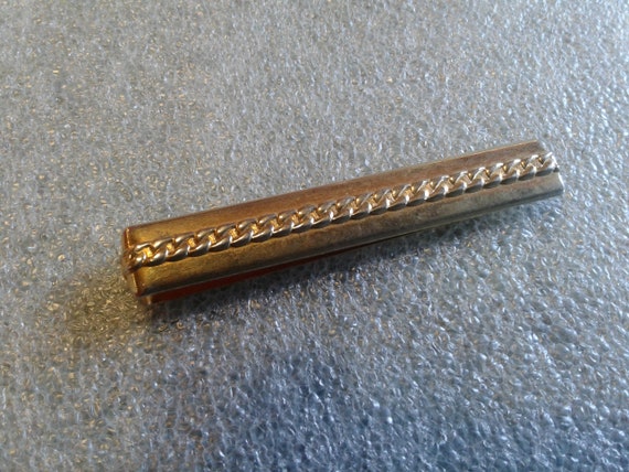 Swank Chain Design Goldtone Streamline Tie Clip