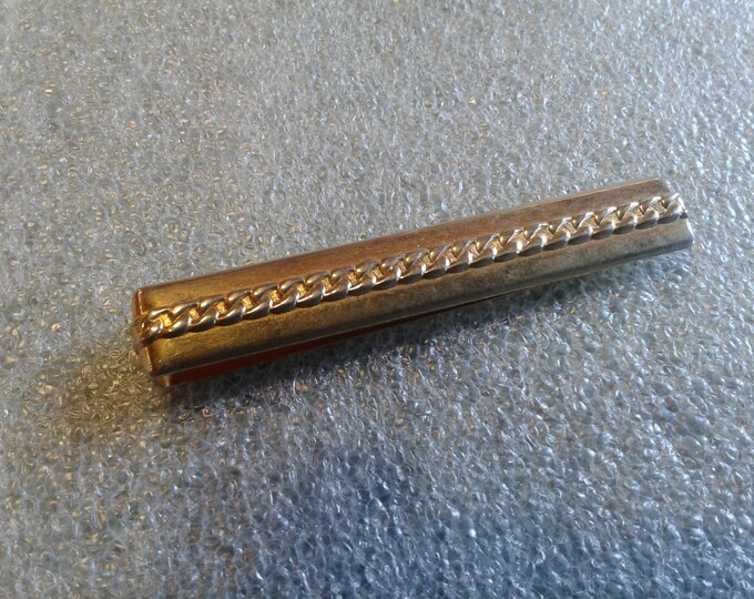 Swank Chain Design Goldtone Streamline Tie Clip