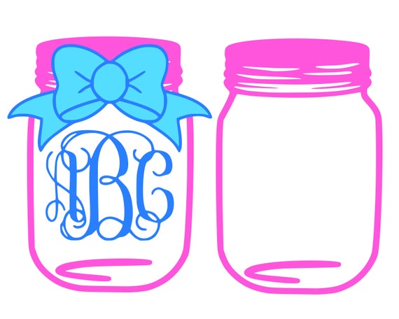 Download Mason Jar Svg Monogram svg Vector cut file cutting file ...