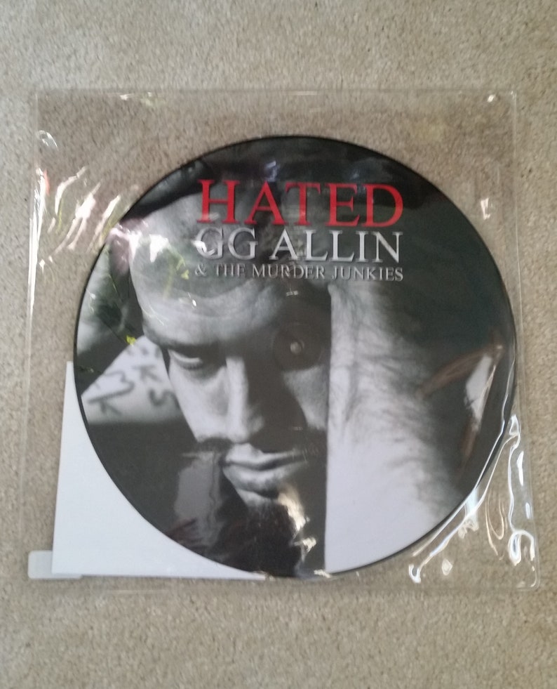 GG ALLIN VINYL STICKER HATED NATION AMERICA PUNK ROCK CULT MURDER JUNKIES USA