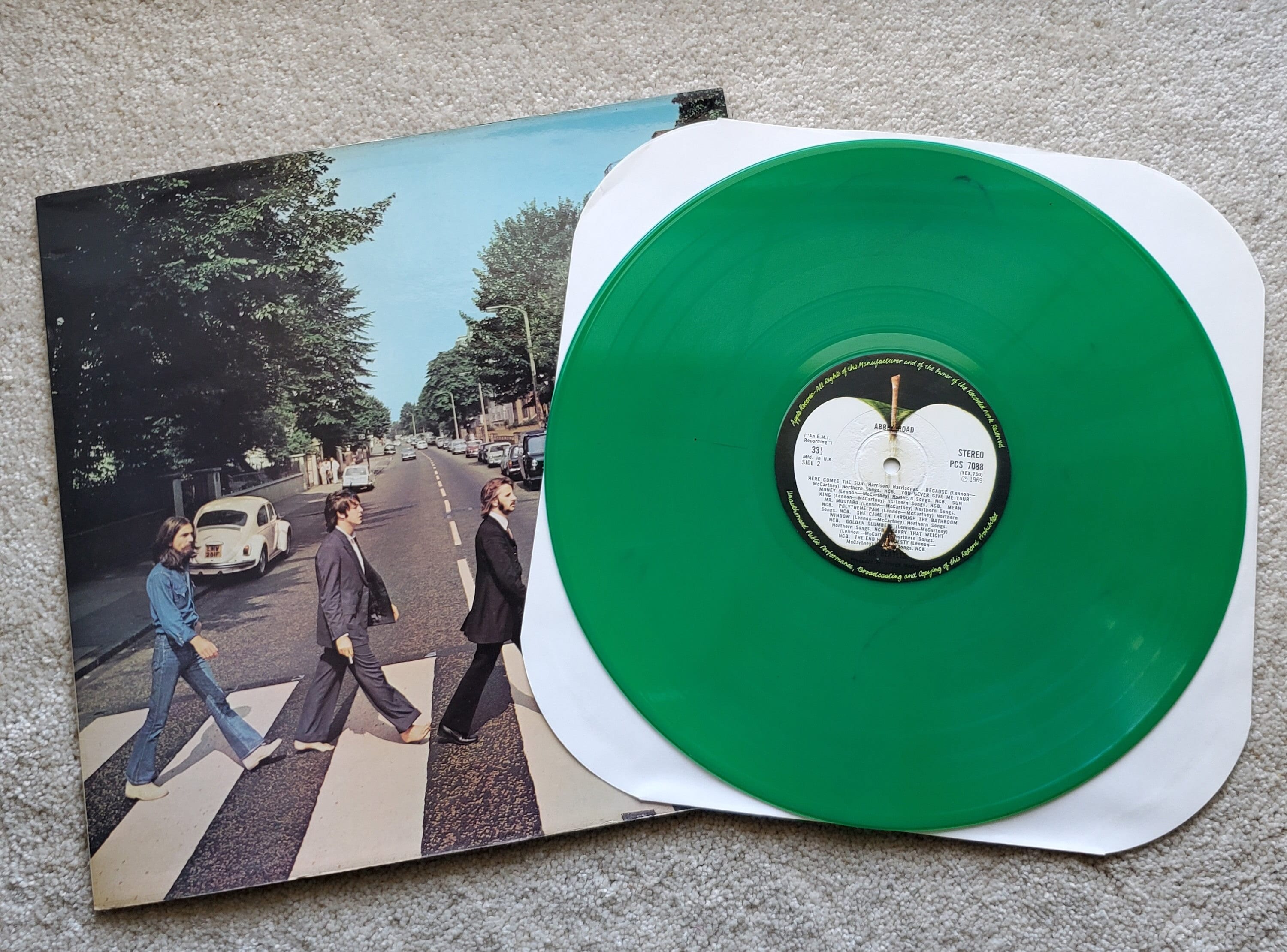 RARE Vinyl the Beatles (green) – Abbey Road Lp - 1978 Reissue VG+/
