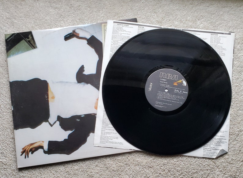 Vinyl David Bowie Lodger Lp 1979 Original NM/VG w/ Inner, Front Postcard Sticker, Brian Eno Free Shipping image 5