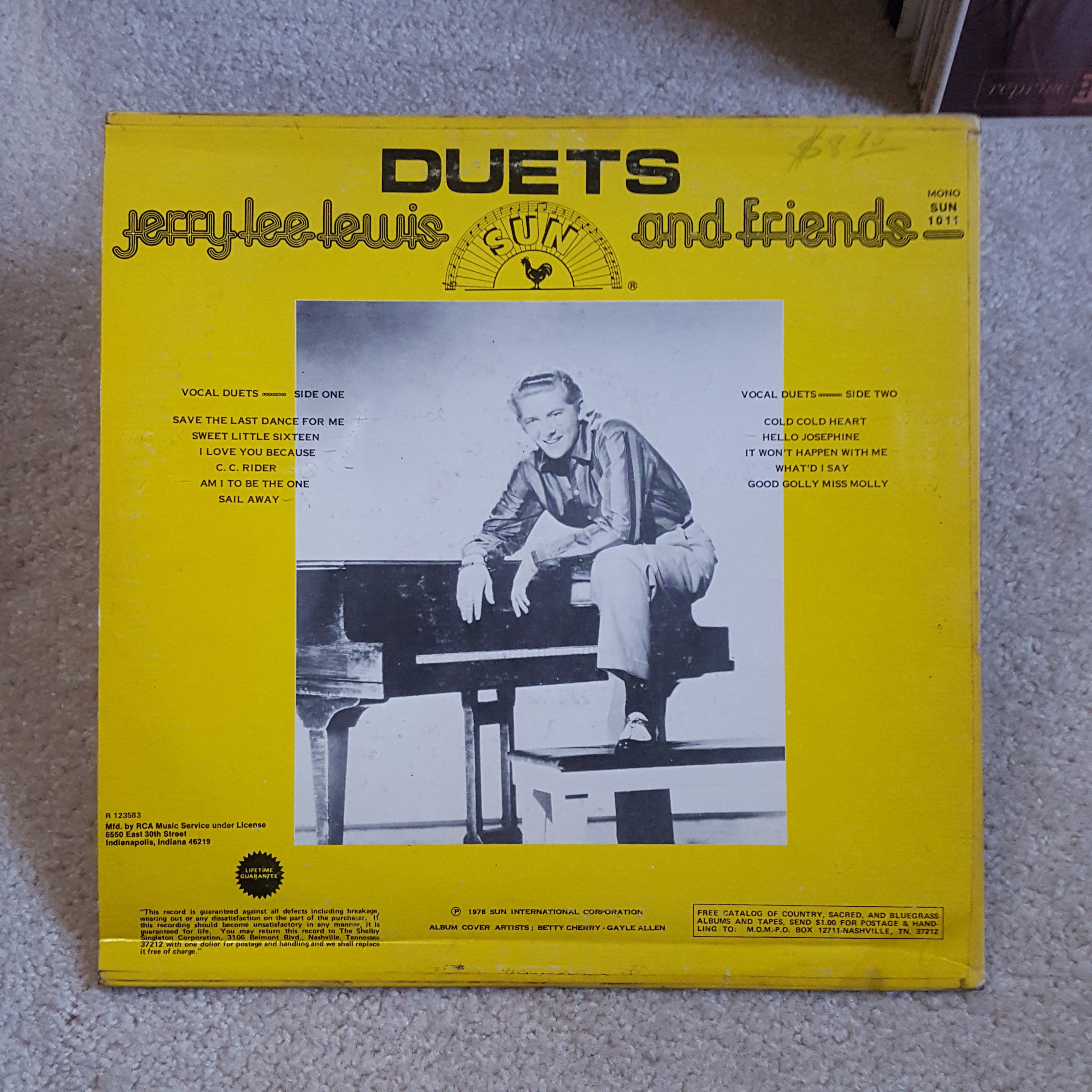 Vinyl (Mono) Jerry Lee Lewis And Friends - Duets Lp 1978 Vinyl (Mono) Jerry Lee Lewis And Friends - Duets Lp 1978