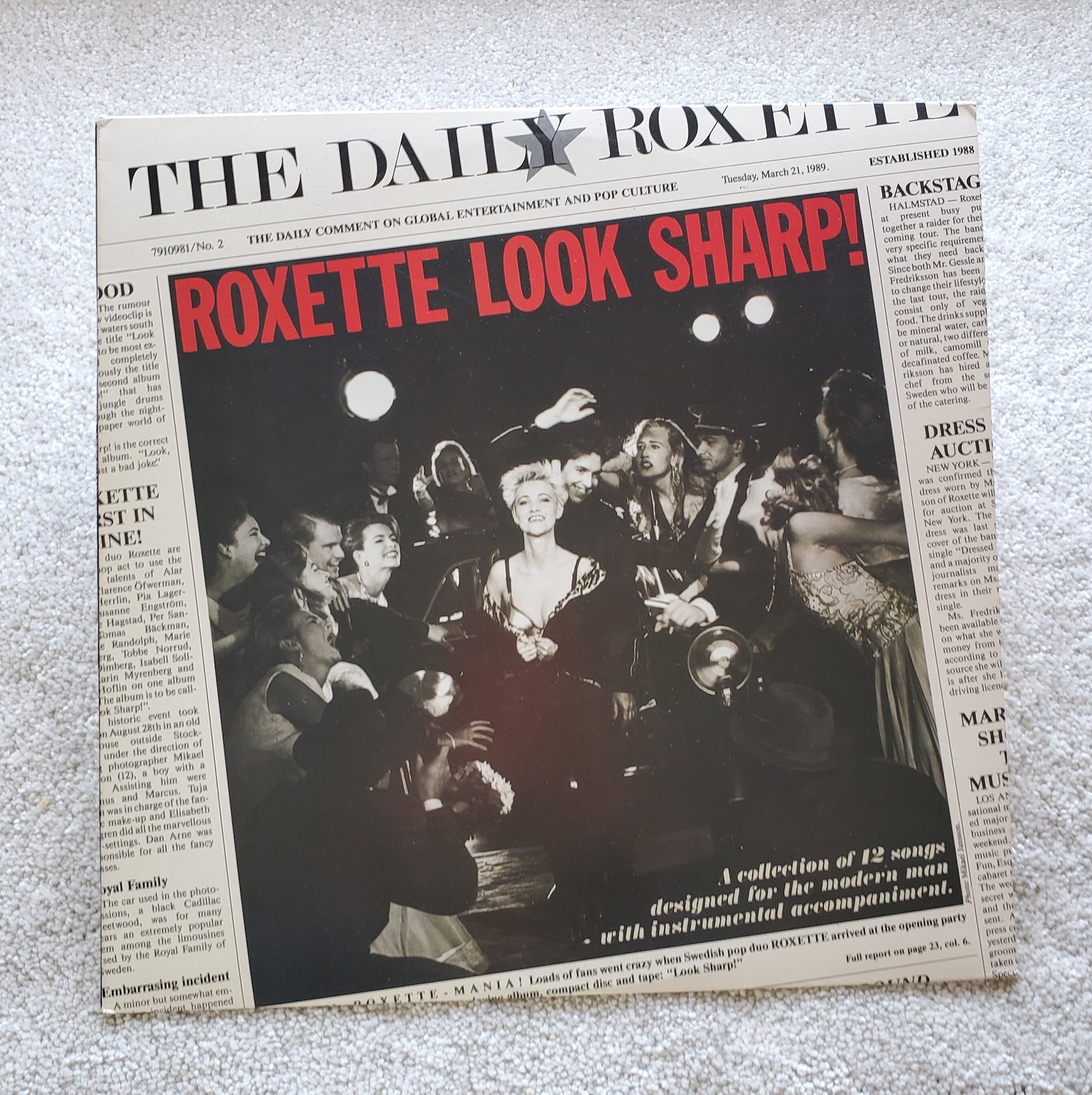 Vinyl Roxette Look Lp 1988 Original 1st Press - Etsy