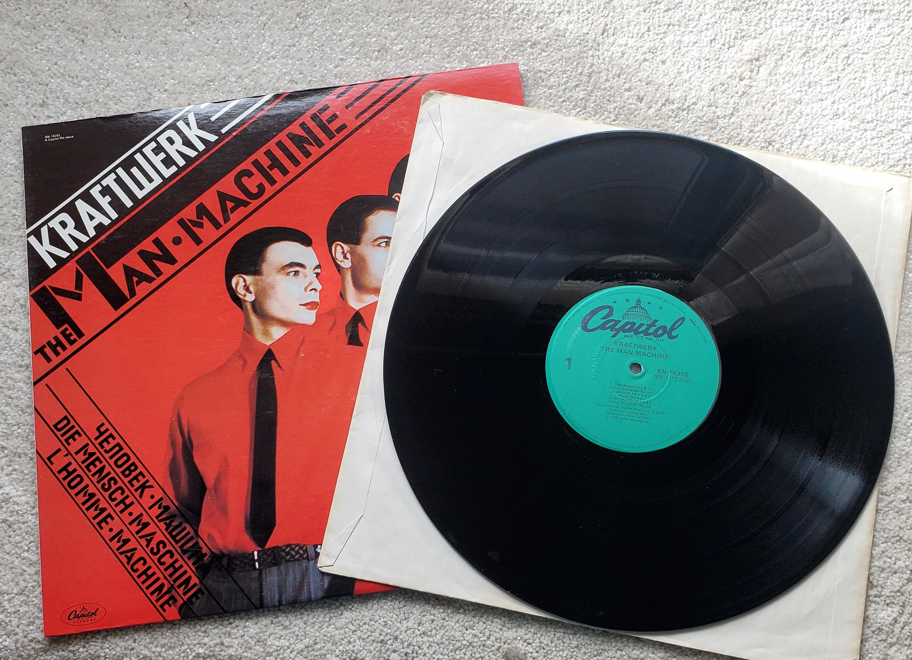Kraftwerk Vinyl the Man-machine Lp 1979 Repress Master - Etsy Finland