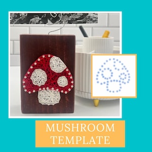 String Art Mushroom Pattern | Mushroom Craft Kit DIY | Mushroom Pattern Download