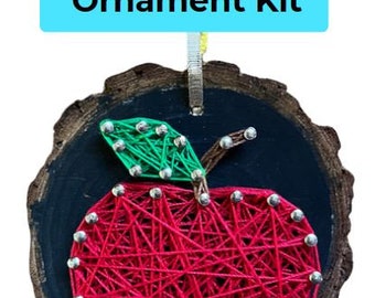 String Art Ornament Kit | Christmas DIY Kit | Ornament Craft | Apple Ornament | Kid Craft Kit | DIY Ornament Craft | Teacher Gift Idea