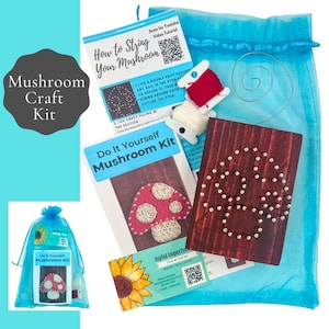 Mushroom String Art Craft Kit | Mushroom Craft Kit | Girl Craft Idea | Groovy Mushroom Decor Kit