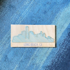 City Silhouette, Custom Skyline Art, Custom City Sign, Long Beach CA, Long Beach CA Art, Custom City Skyline, City Skyline Wall Art, Skyline