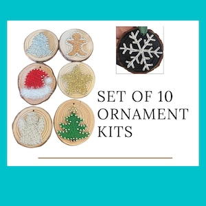 Set of 10 Christmas DIY Kits | Ornament Crafts | String Art Ornaments | Kid Craft Kit | DIY Ornament Craft | Family Craft Night