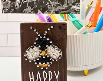 Bee Happy String Art Kit | Wood Photo Display Craft Project