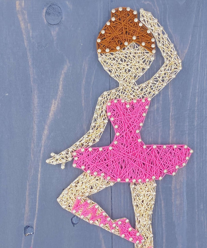 String Art Ballerina, Little Girl Wall Décor, Personalized Ballet Sign