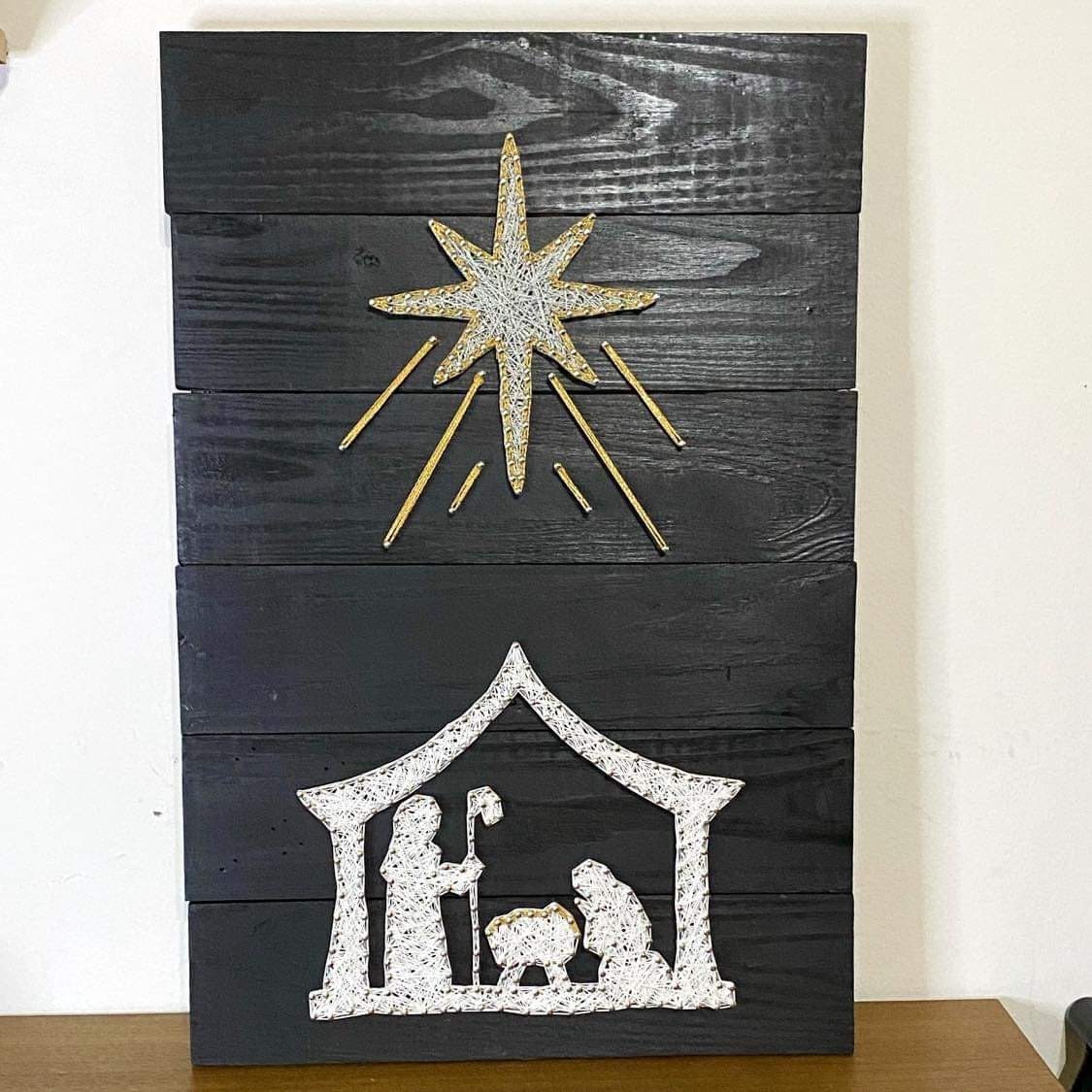 Nativity String Art Sign Rustic Nativity Scene Decor - Etsy