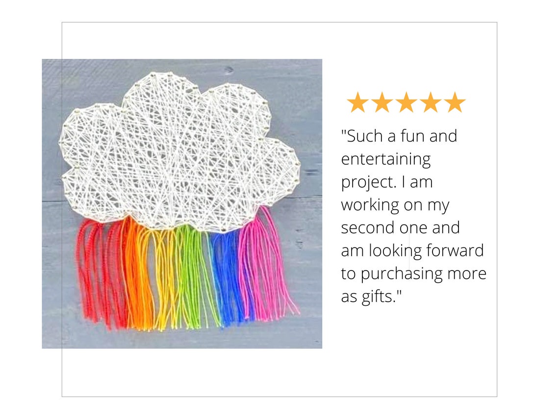 Rainbow Cloud String Art DIY Kit | Nursery Decor - Etsy