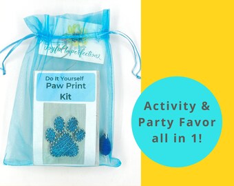 Dog Theme Party Favors, String Art Paw Print, Party Activity Kit, Puppy Theme Party Favor, Party Favor Paw Patrol, DIY String Art Kit