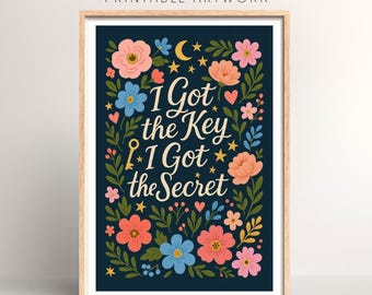 90s Dance Music Lyrics Print: Floral Art (PDF Download A5/A4/A3)