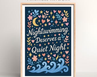 Nightswimming Print | Lyrics Art | Digital Download