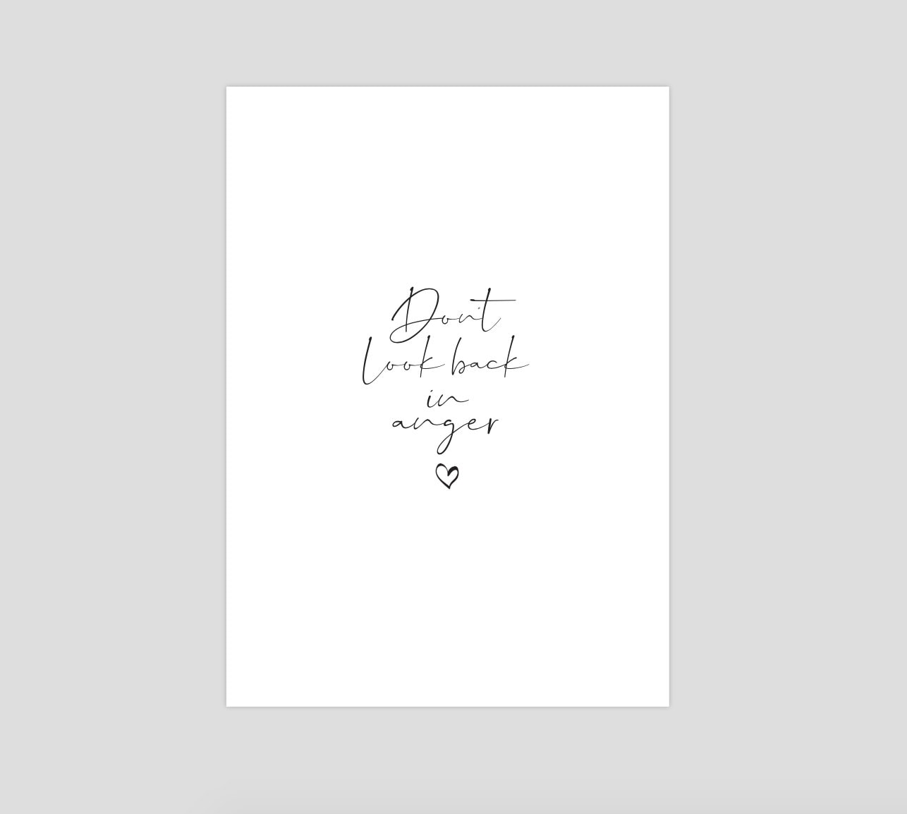 Don't Look Back in Anger Oasis Lyrics Print | Digital