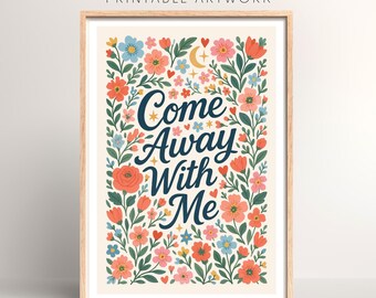 Come Away With Me Lyrics Print | Digital Download