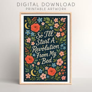 Oasis Songtexte Print: Start a Revolution From My Bed (Digitaler Download, PDF A5/A4/A3)