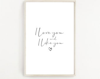 Parks und Rec-Druck | Ich liebe dich, ich mag dich (Digitaler Download)