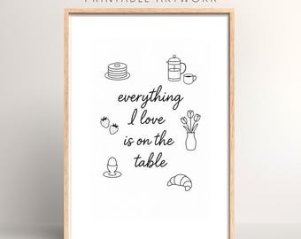 Lyrics Print: "Everything I Love Is On The Table" (PDF Download A5/A4/A3)