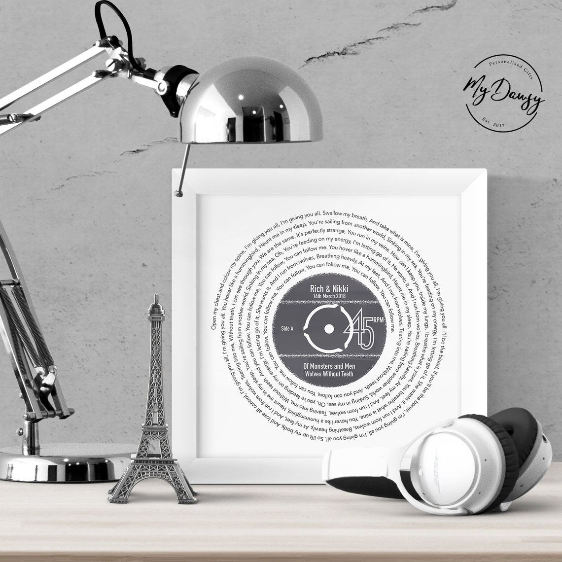 Wedding Song Lyrics Framed Print Personalised Record Framed Etsy