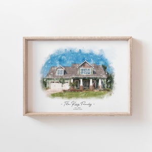 Custom House Painting - House Portrait - House Warming Gift - New Home Gift - House Watercolour Painting - House Gift - Custom Gift