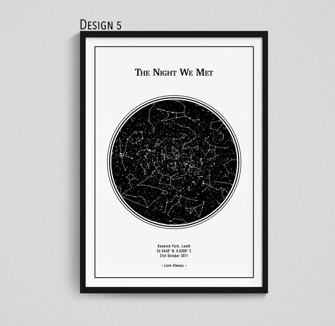 Unique Custom Star Map, Personalised Star Map, Galaxy Star Map, Wedding