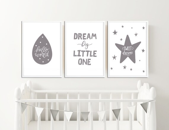 grey nursery prints